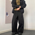 Japanese Style Wide Leg Pants Solid Color Casual Loose - Shop NCLC