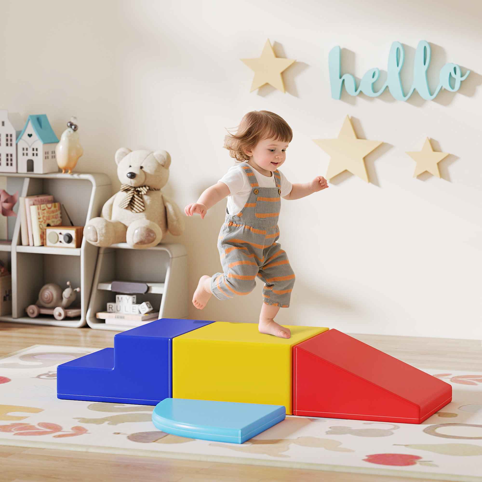 Multicolor Soft Foam Play Set for Toddlers – Indoor Crawling, Climbing & Sliding Activity Gym