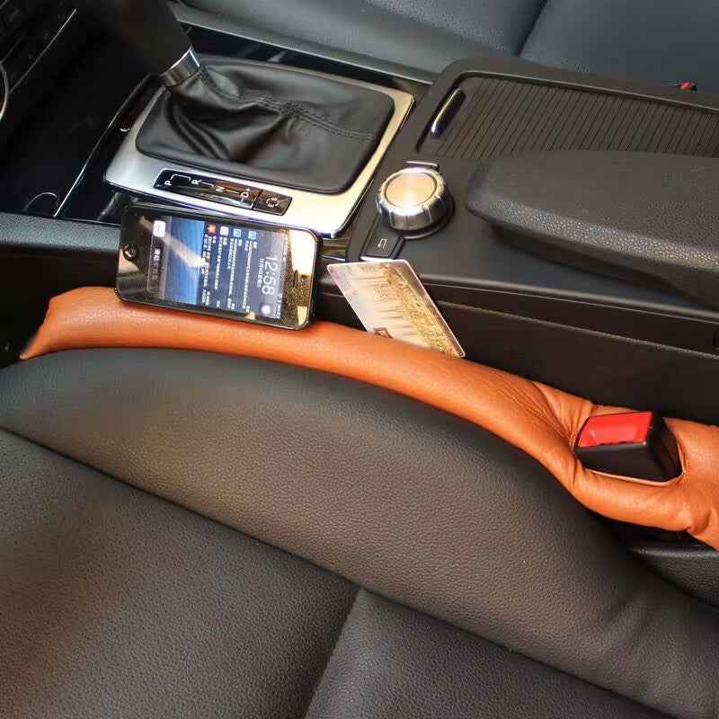 2-Pack Universal Car Seat Gap Filler & Leak-Proof Crevice Blocker - PU Leather Console Organizer