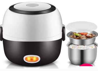 2 or 3-Layer Portable Electric Lunch Box & Rice Cooker - 2L Food Heater for Car, Office & Home - 110V 200W Stainless Steel Food Warmer