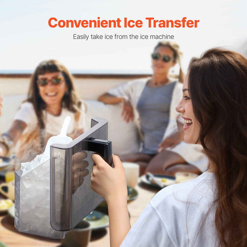 50Lbs/24H Portable Countertop Ice Maker – Self-Cleaning, 3 Cube Sizes