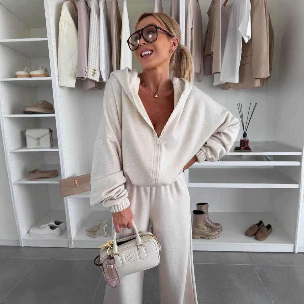 Elastic Trousers Two-piece Set Women