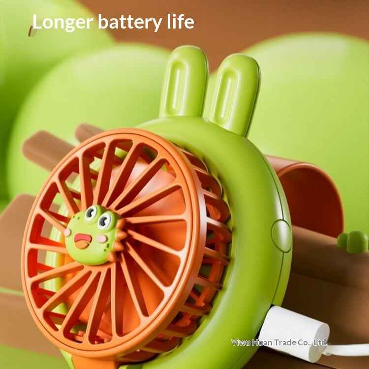 Cute Cartoon 2-in-1 Mini Wrist Watch Fan | USB Rechargeable & Portable Handheld Cooling Fan for Kids & Students