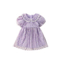 Girls Short-Sleeve Lace Princess Dress