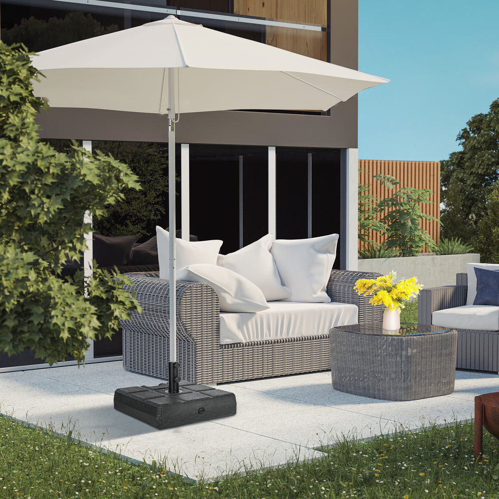 Heavy Duty Fillable Patio Umbrella Base Stand in Black – Fits 1.5" or 1.9" Umbrella Poles