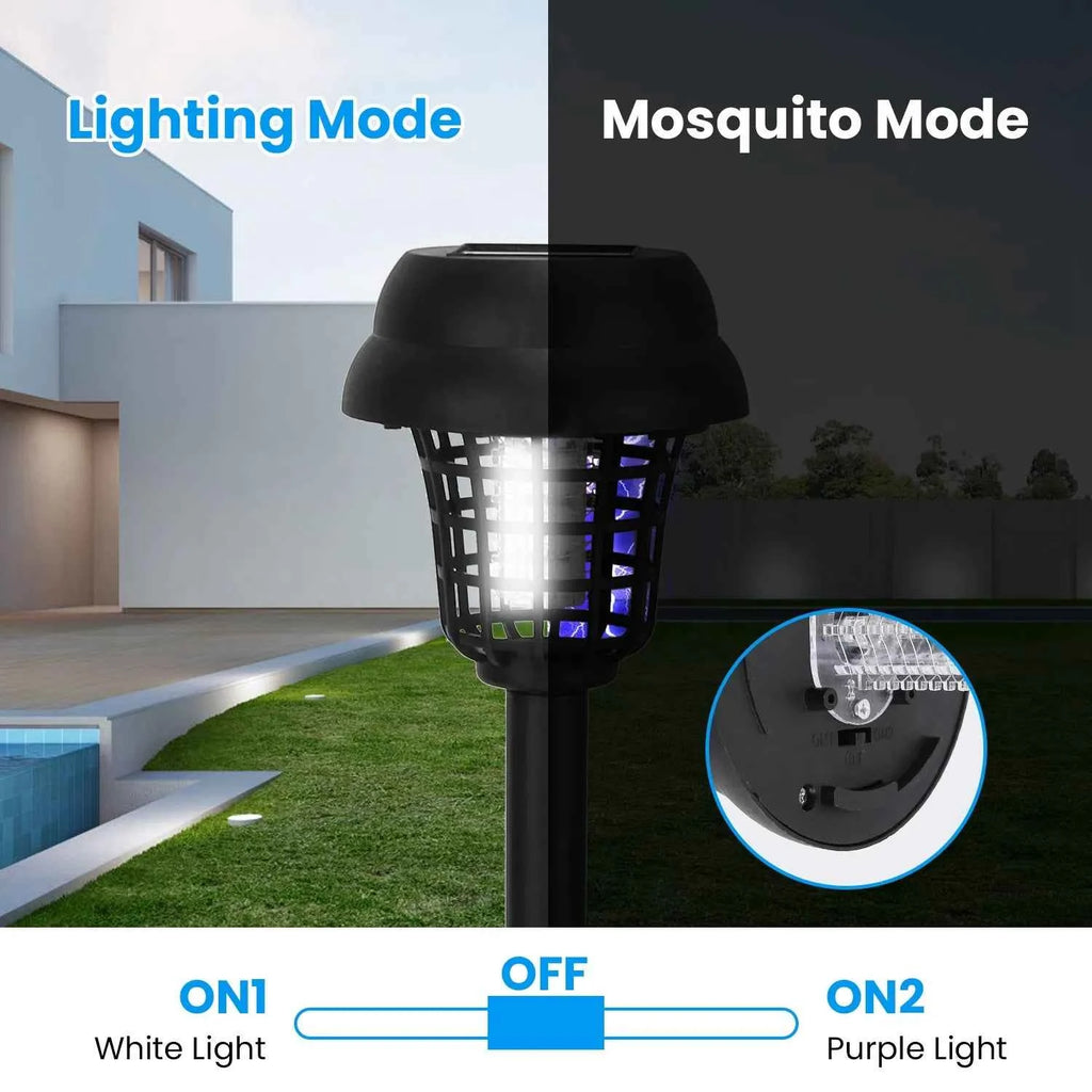 Solar Mosquito Zapper Torches 4-Pack | Outdoor Waterproof Bug Killer & LED Light for Yard, Garden & Patio