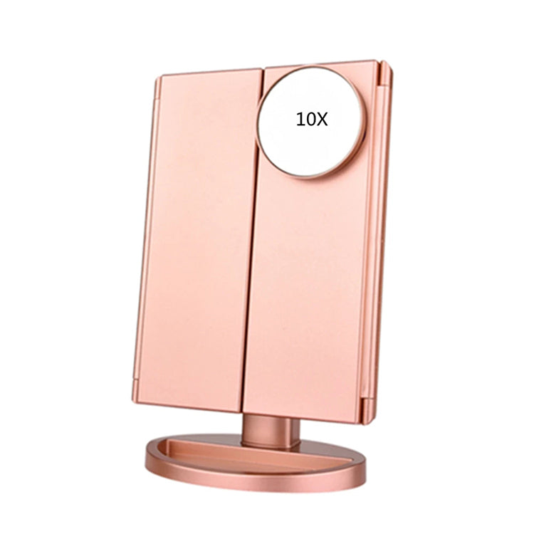 24 LED Magnifying Lighted Cosmetic Makeup Mirror Tabletop Tri-fold Touch Screen Mirror Touch Screen - Shop NCLC