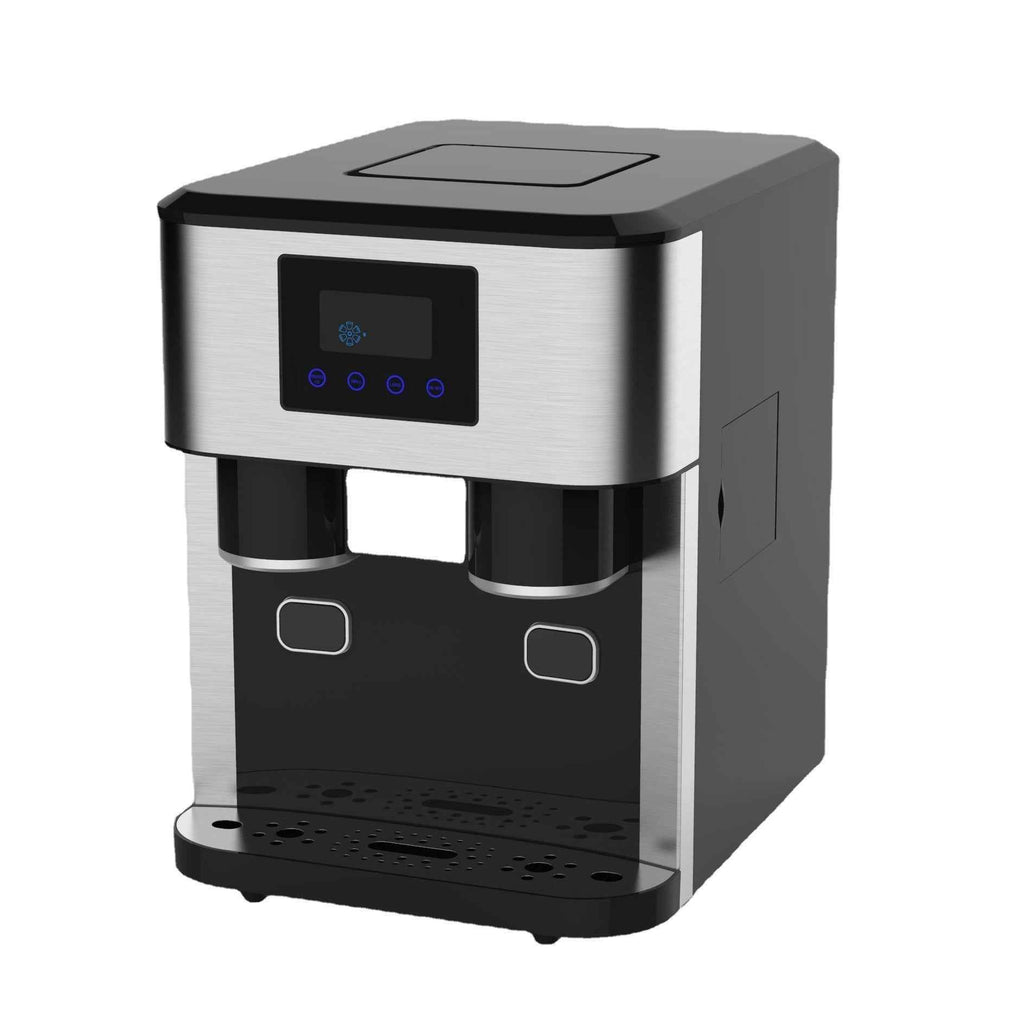 3-in-1 Countertop Ice Maker Machine & Water Dispenser – Produces Cubes, Crushed Ice & Cold Water (16kg Daily)