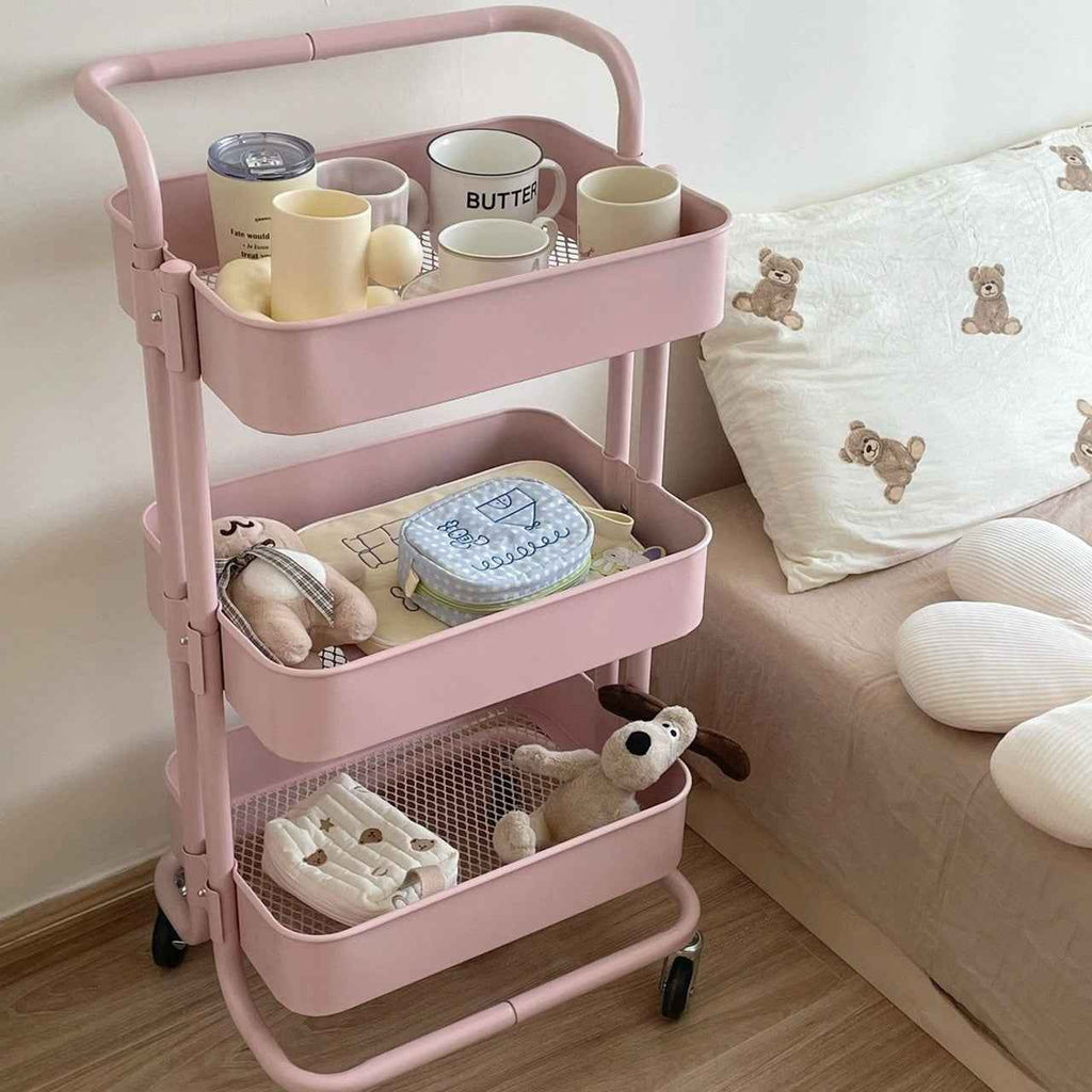 Multifunctional Rolling Storage Rack | 2, 3, or 4 Tier Mobile Utility Cart Organizer for Kitchen & Bedroom