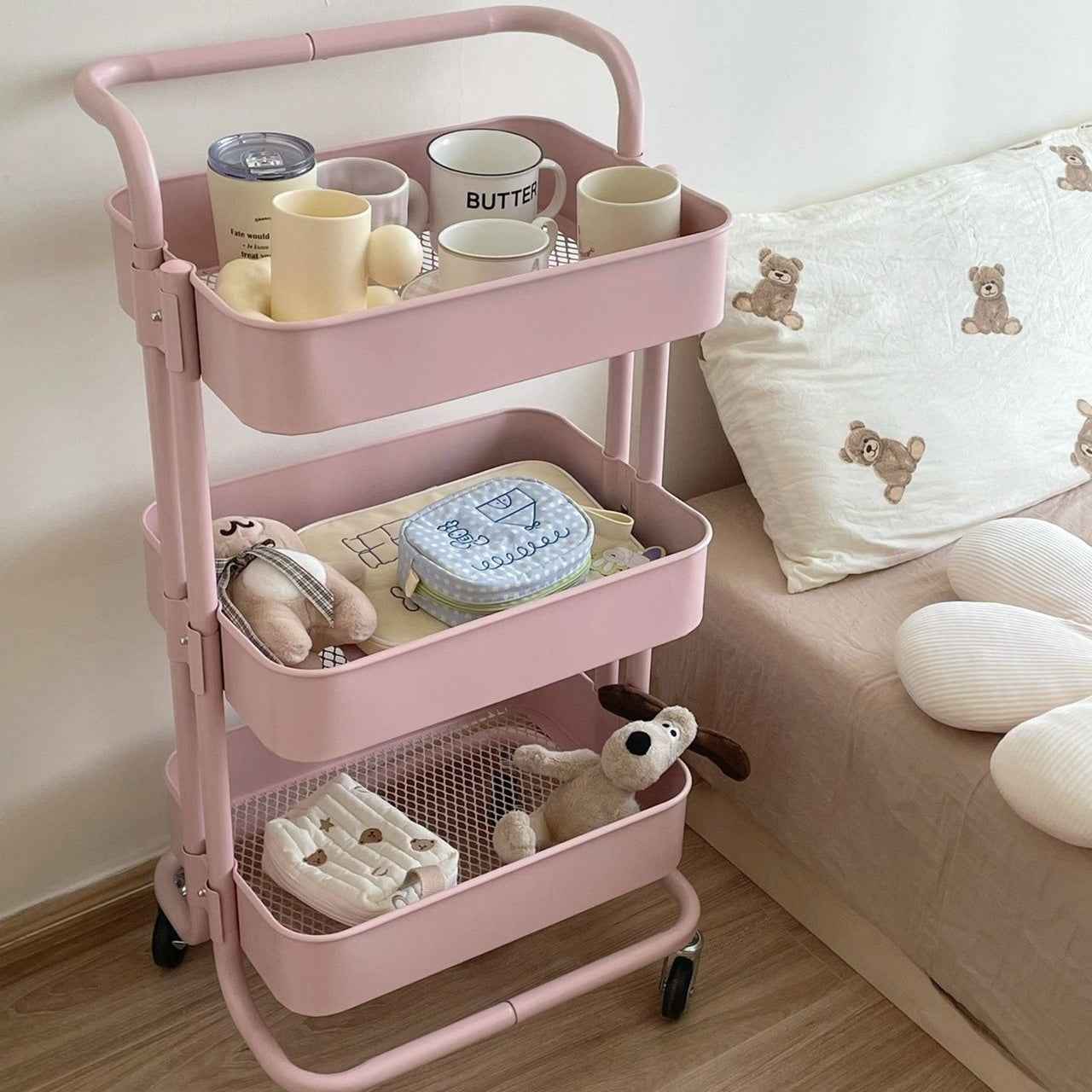 Multifunctional Rolling Storage Rack | 2, 3, or 4 Tier Mobile Utility Cart Organizer for Kitchen & Bedroom