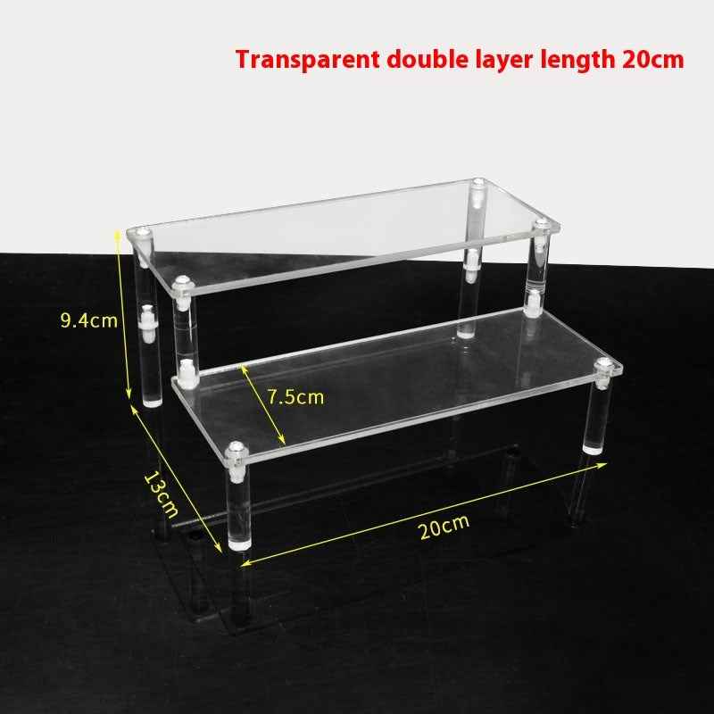3-Tier Clear Acrylic Ladder Display Rack – Trapezoidal Storage Organizer for Blind Boxes & Collectibles