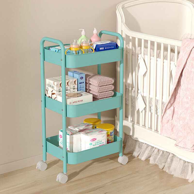 3 Tier Storage Trolley Cart On Wheels Kitchen Bathroom Laundry Narrow Space Rack