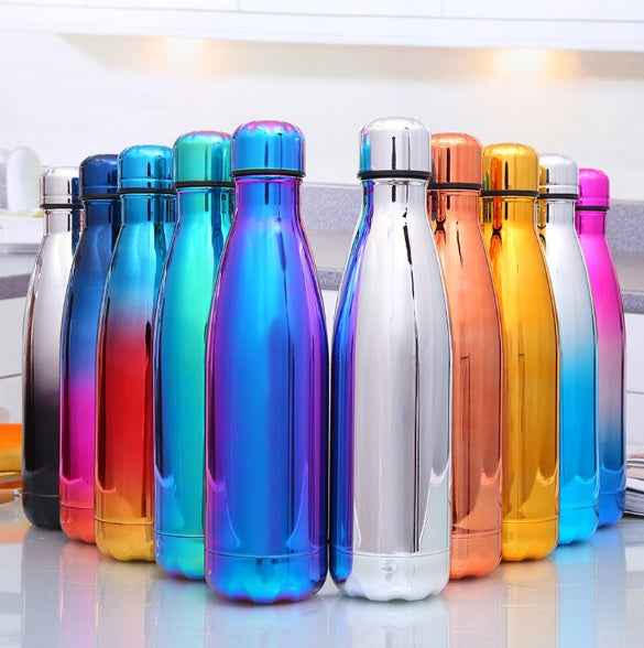Stainless Steel Water Bottle, Vacuum insulated - BPA Free, 12h Hot & 24h Cold Drinks Bottle, Metal, 17 oz Leakproof, Ideal for Adult, Kids, Running