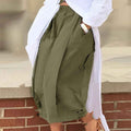 Women's Casual Cropped Wide-Leg Pants | High Elastic Waist Loose Solid Lounge Trousers