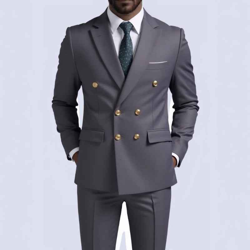 Men's 2-Piece Double-Breasted Fashionable Casual Suit | Modern Tailored Set
