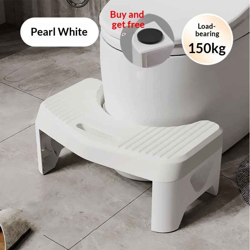 Ergonomic Bathroom Toilet Stool – Non-Slip Footstool for Natural Poop Posture, Colon Health, & Better Bowel Relief (White)