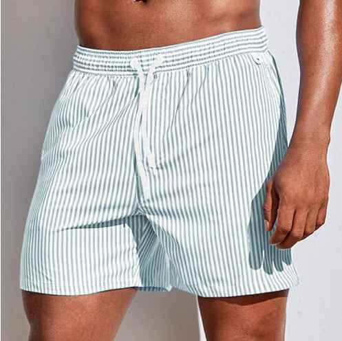Men's 3D Striped Print Shorts Summer Casual Lightweight Beach Pants