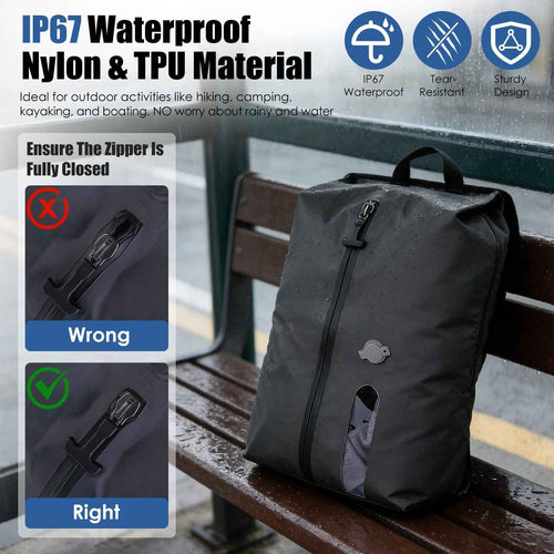 2Pcs 17L Vacuum Bags With Pump Clear Window & Handle | IP67 Waterproof TPU Travel Packing Cubes for Suitcases & Backpacks