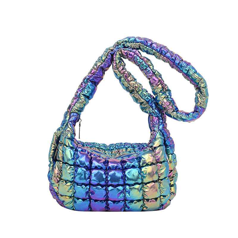Nylon Puffer Hobo Bag | Quilted Padded Shoulder Purse & Feather Down Crossbody