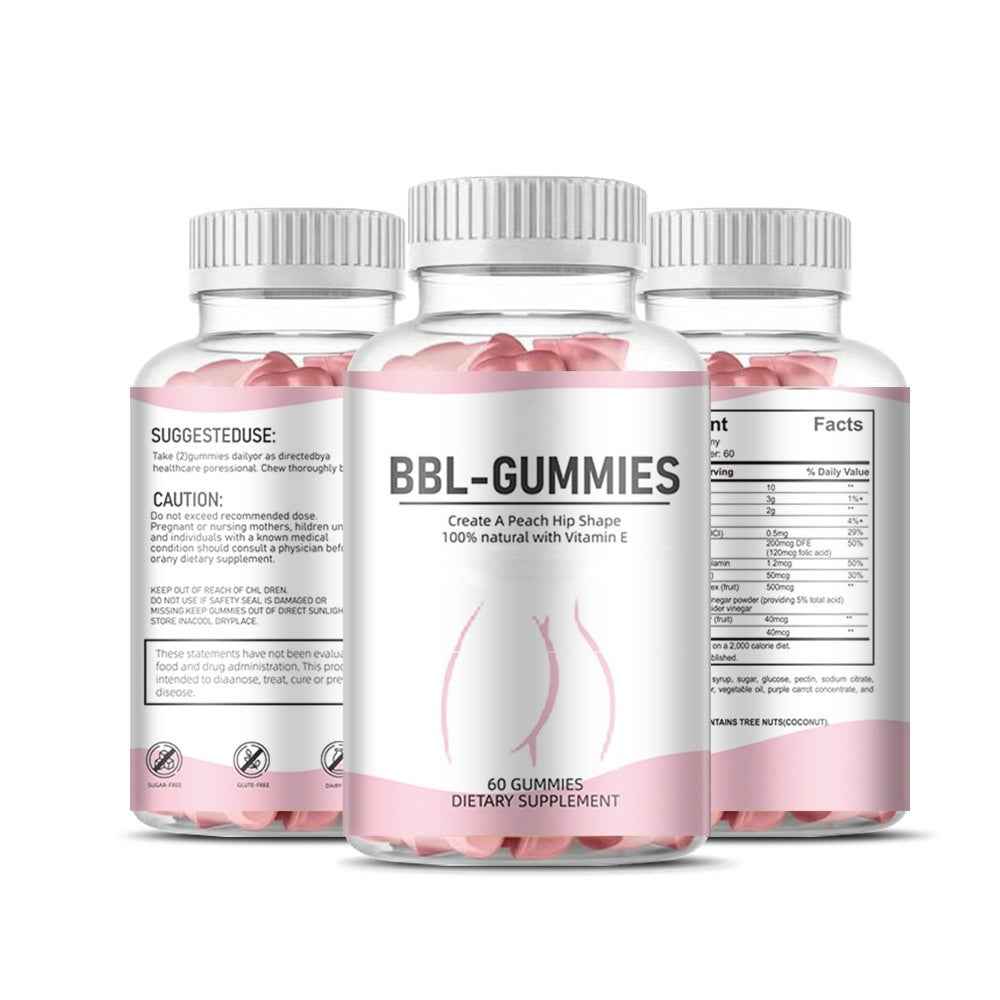 BBL Gummies for Women – Butt Enhancement & Natural Curves – Vegan Booty Gummies with Herbal Extracts, 60 Count Bottle