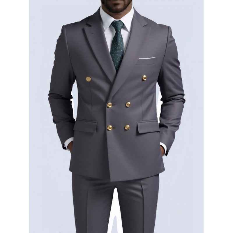 Men's 2-Piece Double-Breasted Fashionable Casual Suit | Modern Tailored Set