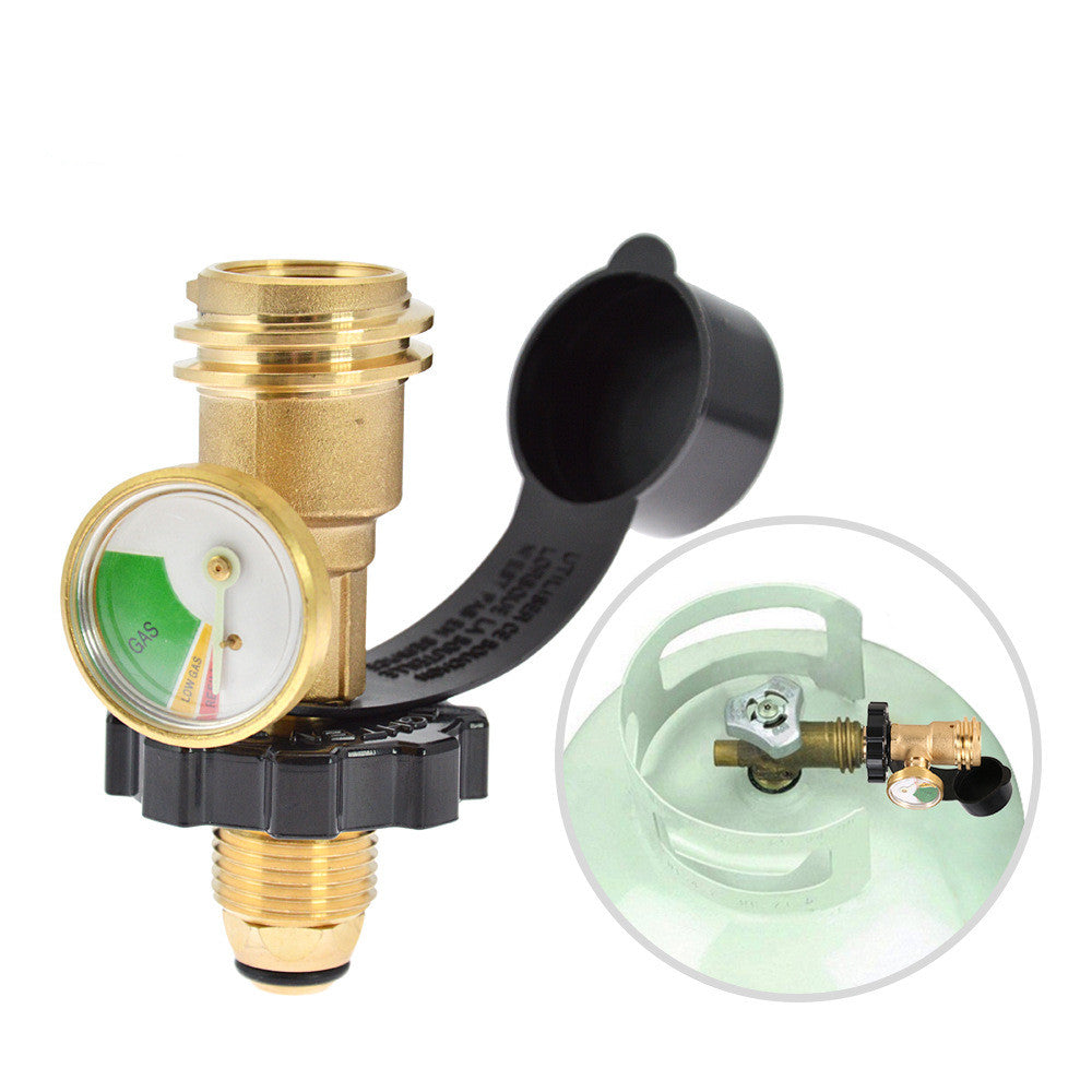 POL Propane Adapter Connector With Luminous Pressure Gauge Adapter Gas Tank Converter - Shop NCLC