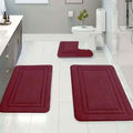 3-Piece Memory Foam Bath Mat & Floor Rug Set | Non-Slip Absorbent Toilet & Shower Mats