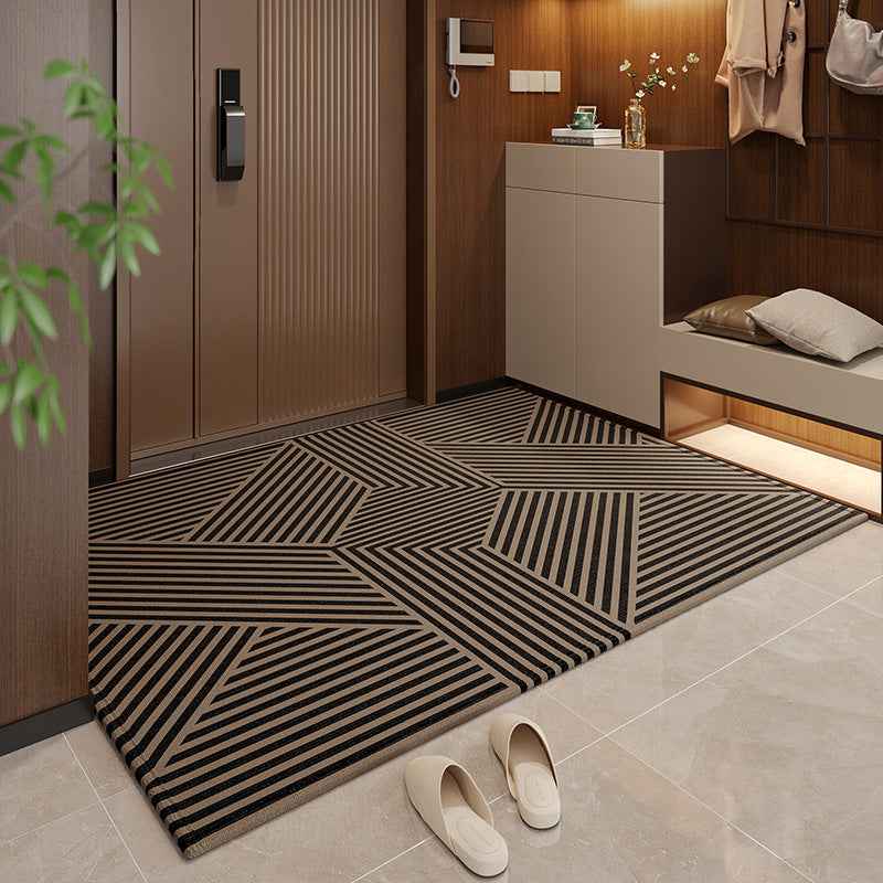 Polyester Entrance Door Mat | Non-Slip Household Foot Mat | Stain-Resistant Low-Profile Entry Rug