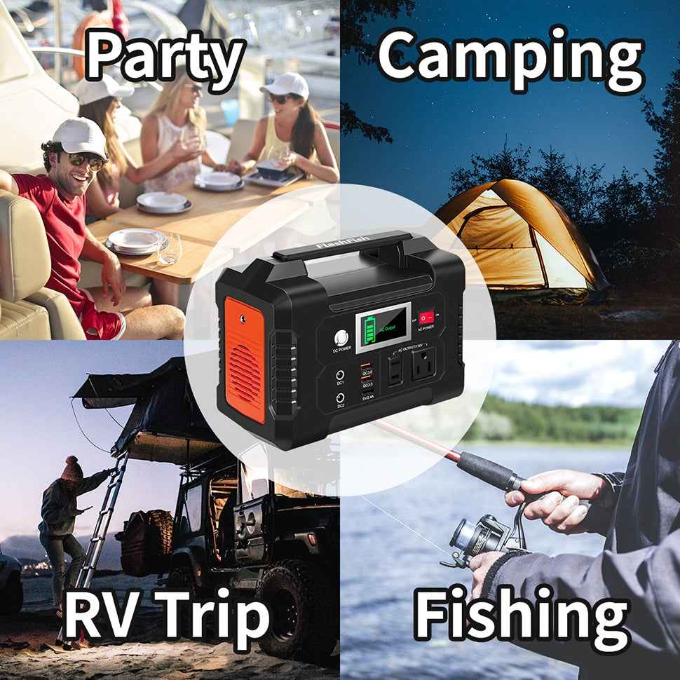 Portable Power Station 200W, Outdoor Solar Generator & Emergency Battery Backup