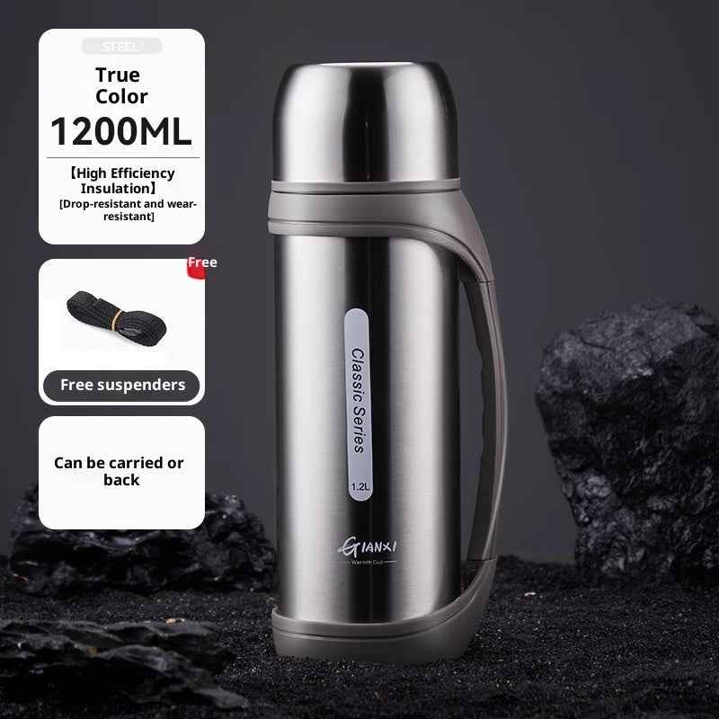 40.58oz Large Insulated Travel Mug | Double-Lid Stainless Steel Water Bottle