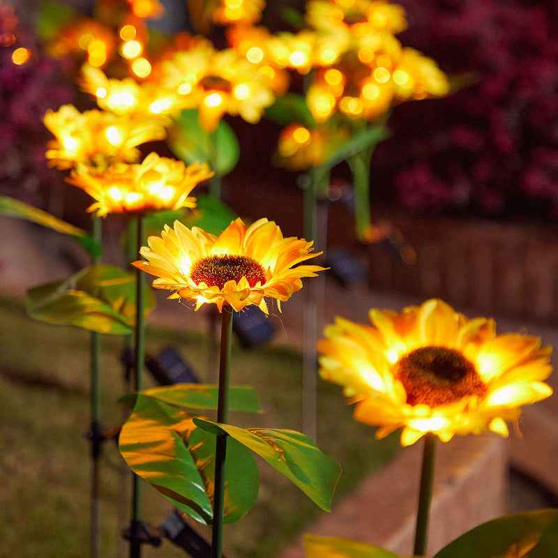 3-Head Sunflower Solar Garden Lights – Waterproof Upgraded LED Solar Powered Outdoor Decorative Stakes for Yard & Patio