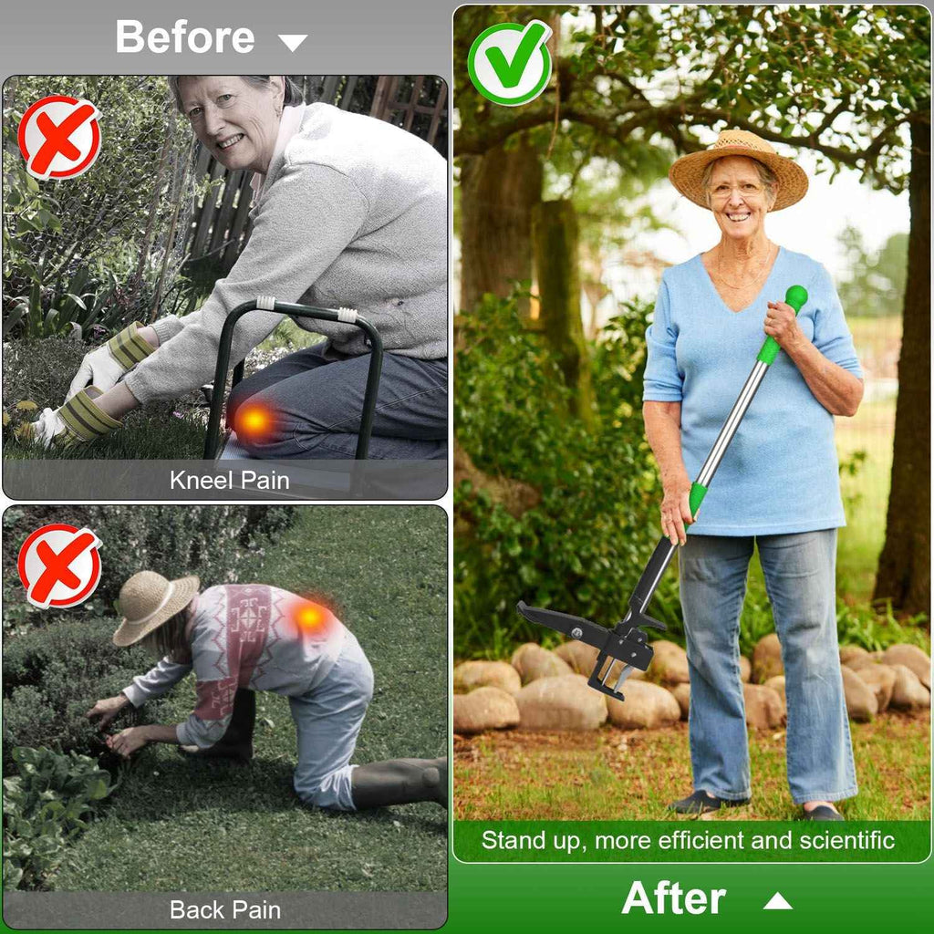 Stand Up Weed Puller Tool with 1Pc 4 Claws – No Bending or Kneeling Manual Aluminum Weeder for Lawn, Garden, and Yard