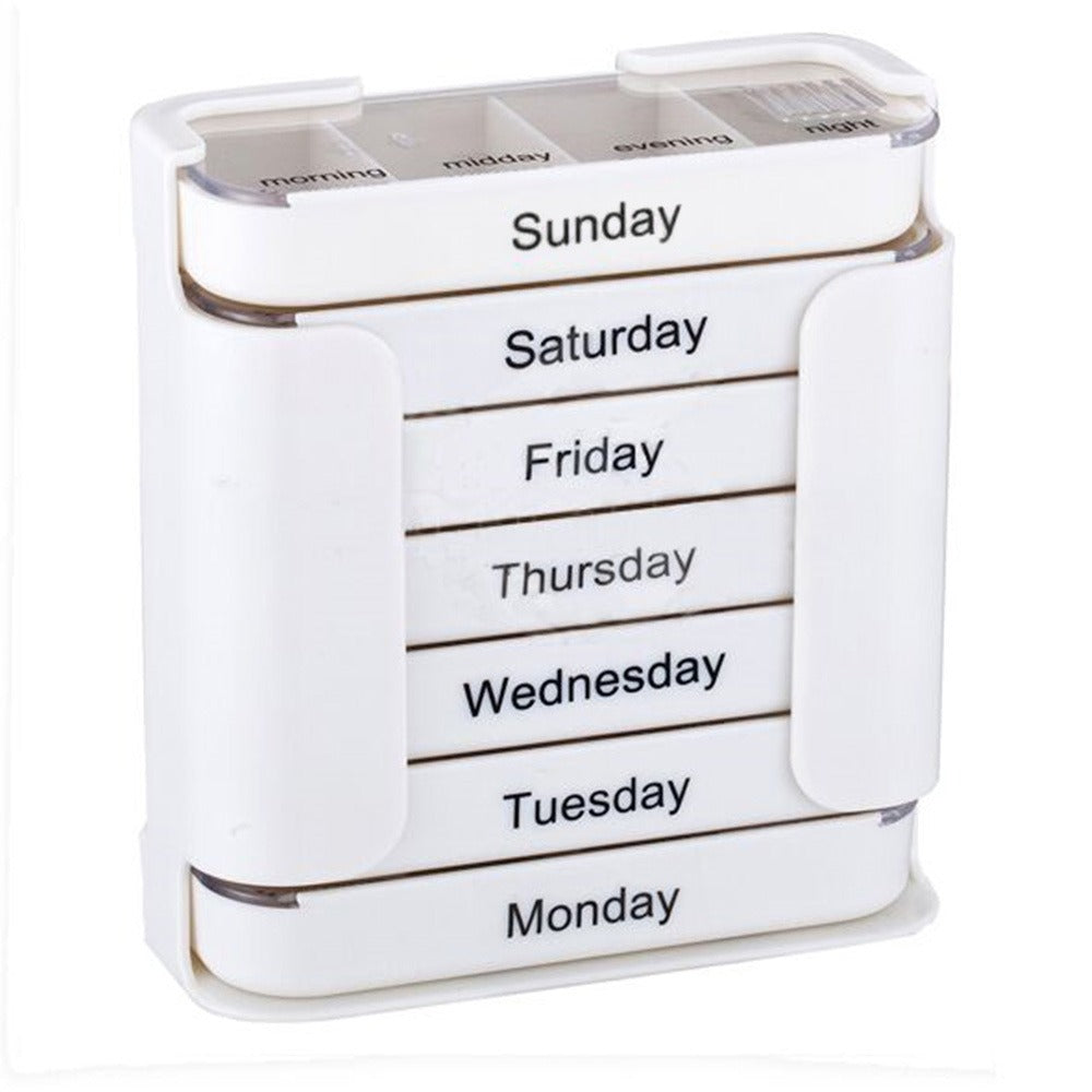 Convenient 28-Compartment Drawer Medicine Box – 7-Day Medication & Vitamin Organizer