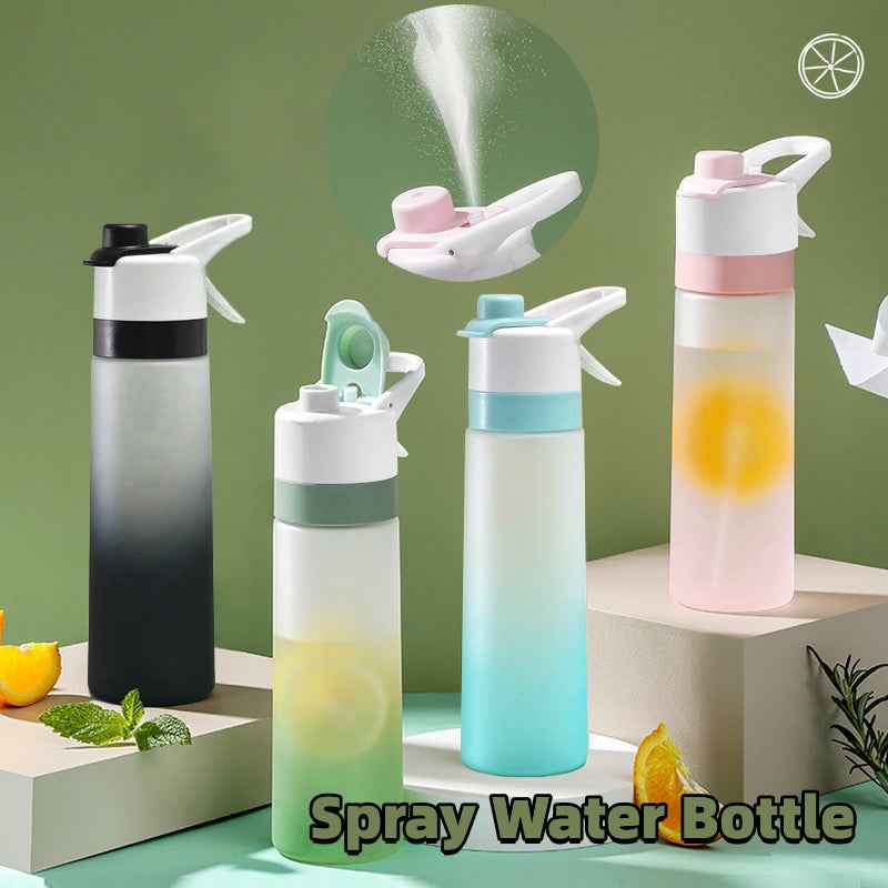 Sports Water Bottle with Spray Mist Portable Lightweight Drinking Cup for Cooling Outdoor Fitness Gym Hiking Travel Supplies