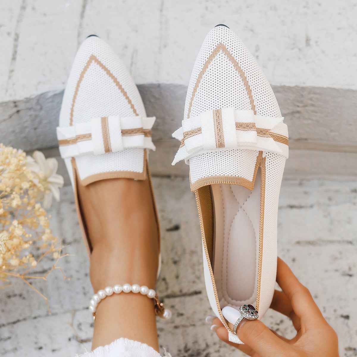 Women's Casual Comfort Bowknot Ballet Flats – Elegant Slip-On Daily Walking Shoes