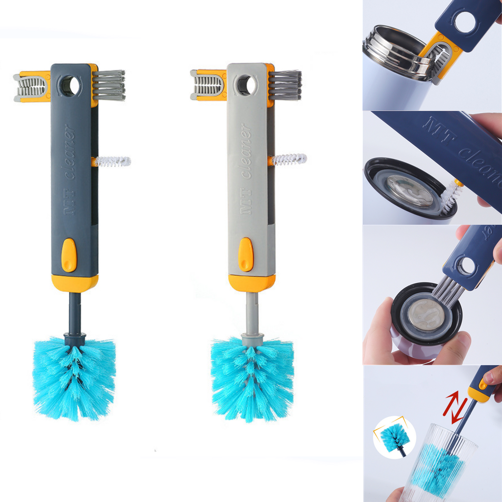 Multifunctional 4-In-1 Cup Lid & Bottle Cleaning Brush | Portable Crevice Detail Cleaner