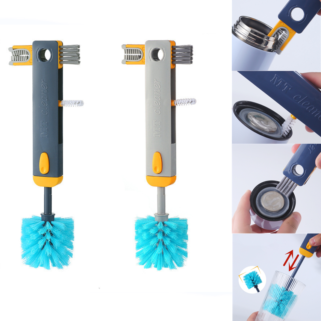 Multifunctional 4-In-1 Cup Lid & Bottle Cleaning Brush | Portable Crevice Detail Cleaner