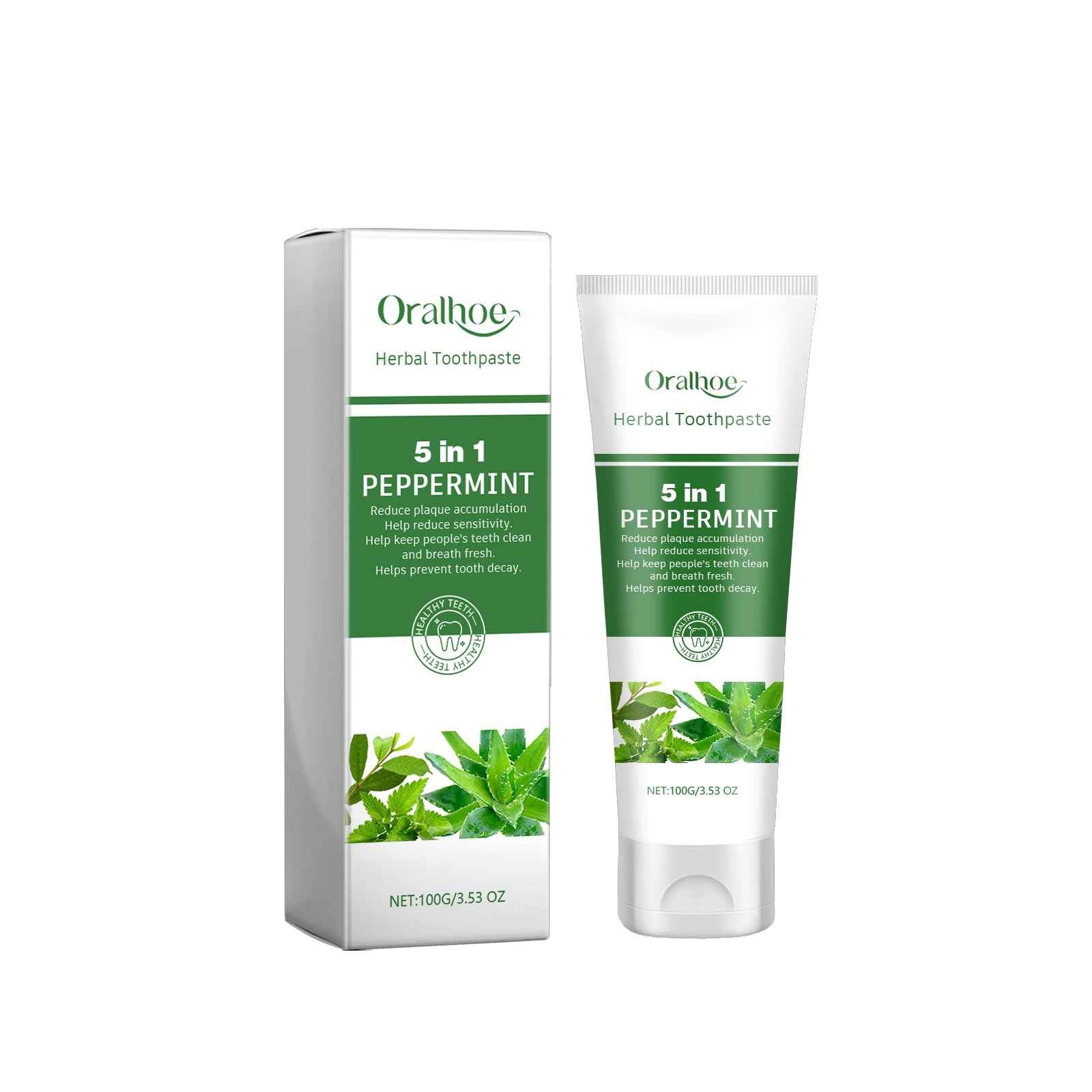 Natural Herbal Toothpaste | Fluoride-Free & Cavity Protection - 3.53 oz (100g)