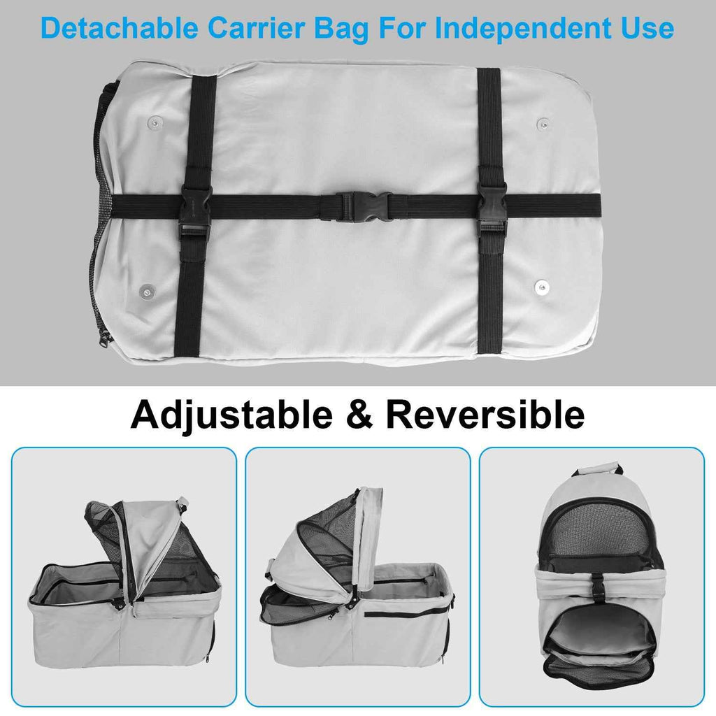 1Pc 4-Wheels Pet Stroller Foldable Carrier Strolling Cart Travel Jogger Pet Stroller With Removable Liner Storage Basket For Dog Cat