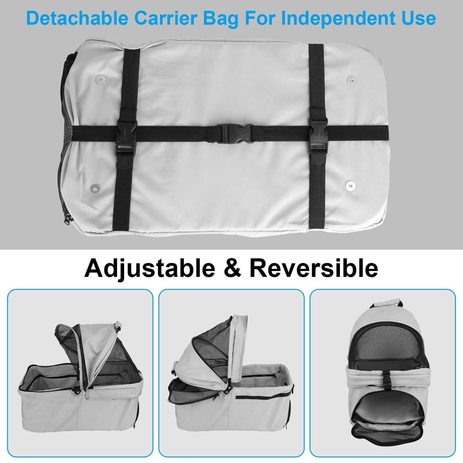 1Pc 4-Wheels Pet Stroller Foldable Carrier Strolling Cart Travel Jogger Pet Stroller With Removable Liner Storage Basket For Dog Cat