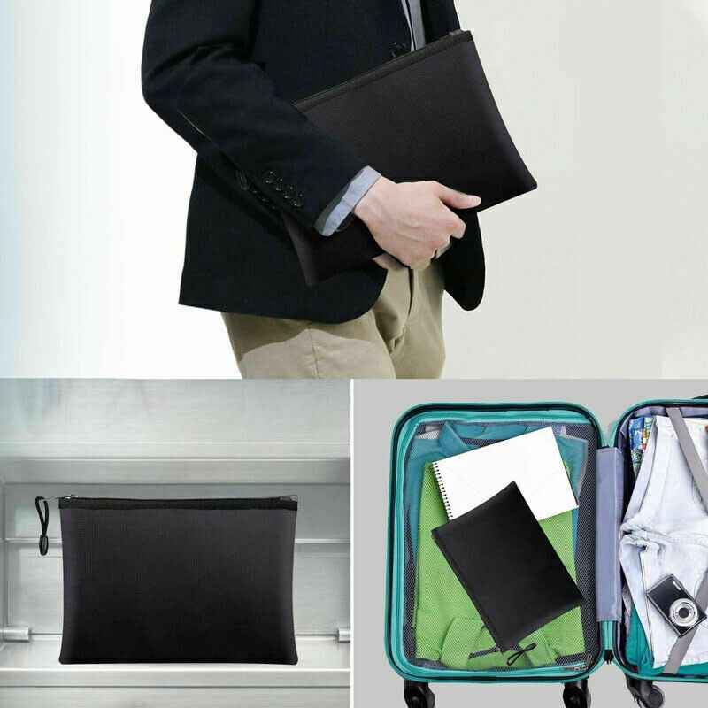 Fireproof and Waterproof Money Bag / Safe Document File Pouch (28×17×2 cm) – Cash, Passport, and Valuables Organizer