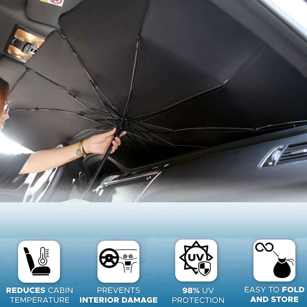 Foldable Car Windshield Sun Shade Umbrella | UV Protection & Heat Shield Parasol