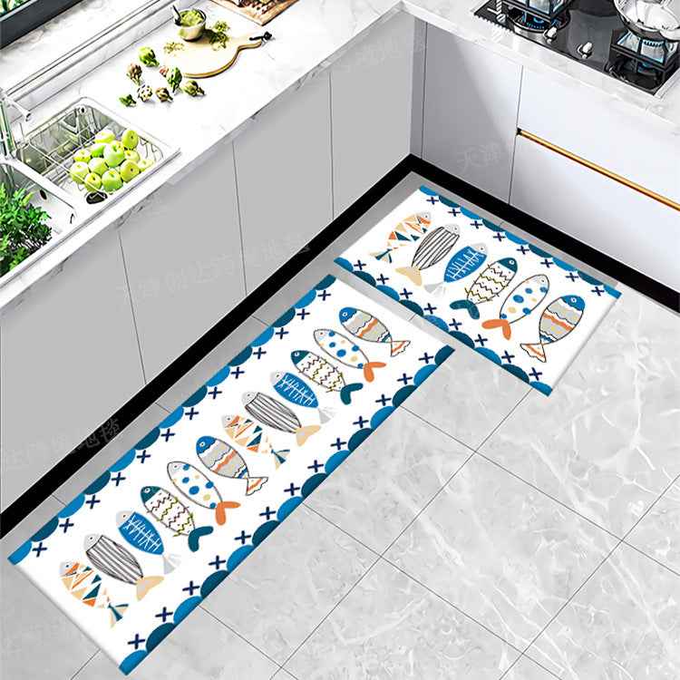 2-Piece Anti-Fatigue Kitchen Floor Mat Set – Cushioned, Waterproof & Non-Slip Stripe Standing Rugs for Home