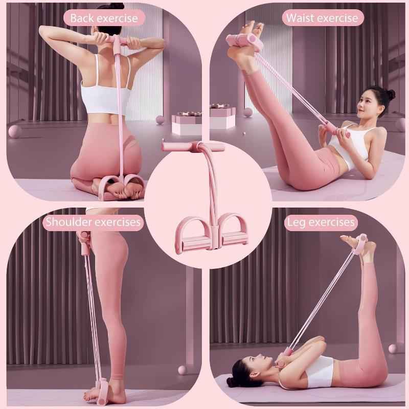 Pedal Resistance 6-Tube Band & Foot Puller for Yoga, Stretching, and Full-Body Strength Training