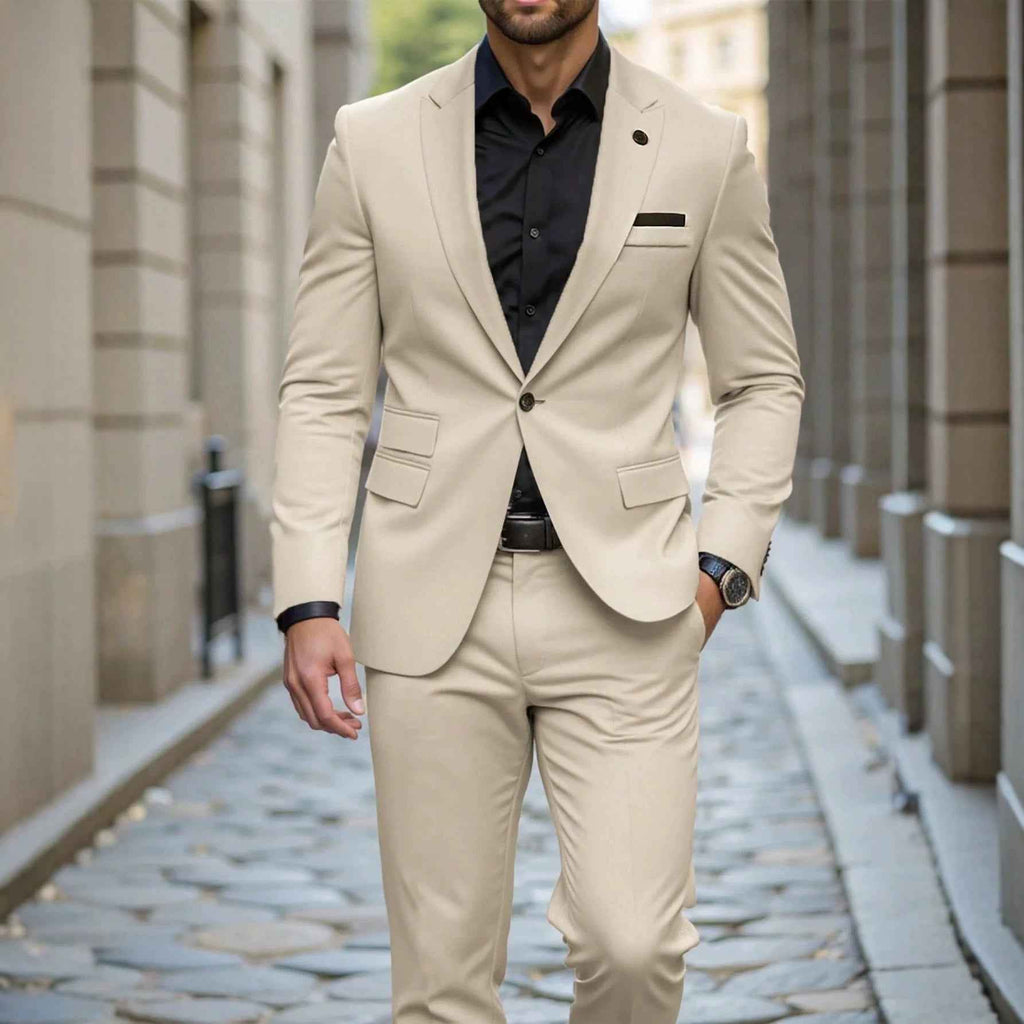 Men's Lightweight Business Evening Suit | Breathable Two-Piece Tailored Fit