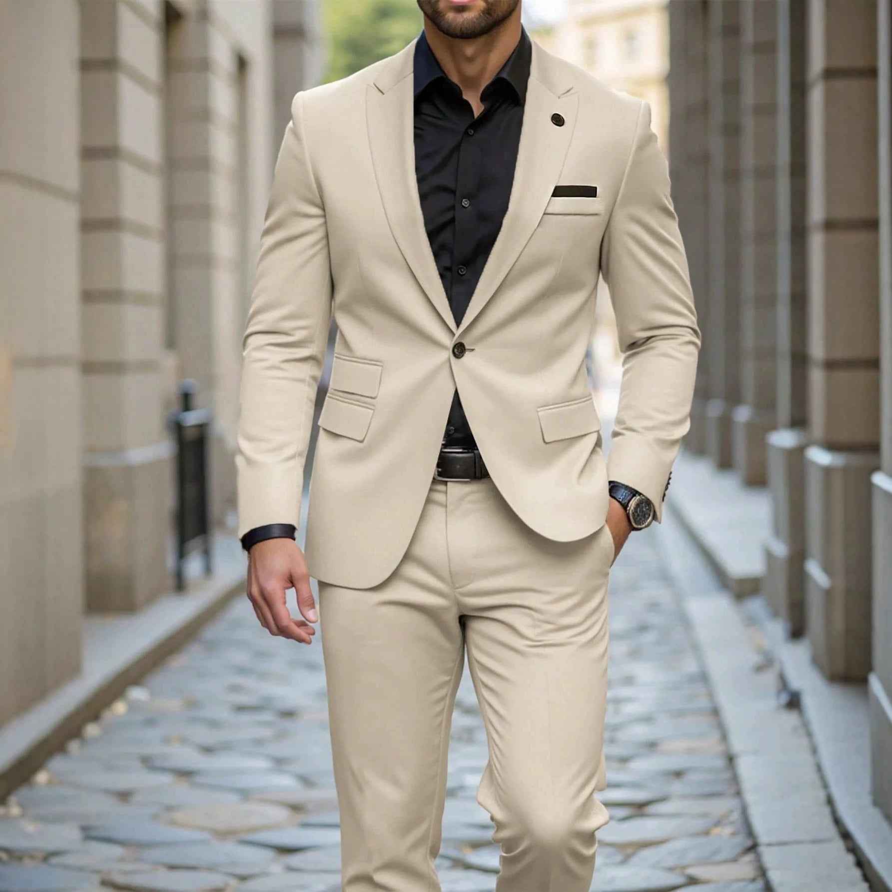 Men's Lightweight Business Evening Suit | Breathable Two-Piece Tailored Fit