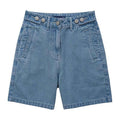 Women's Loose Adjustable Waist Denim Shorts | Wide Leg Casual Five-Point Jean Pants