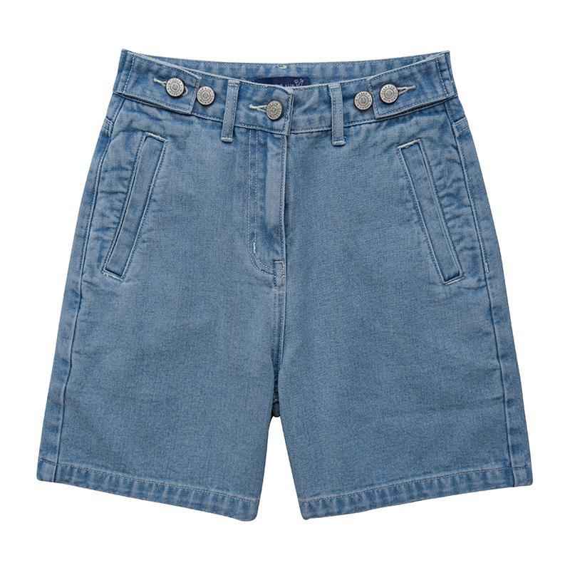 Women's Loose Adjustable Waist Denim Shorts | Wide Leg Casual Five-Point Jean Pants