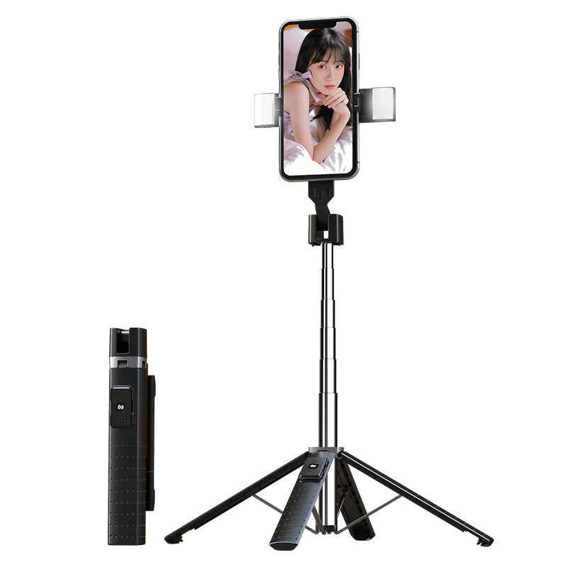 Quadrupod Double Fill Light Mobile Phone Bluetooth Selfie Stick | Wireless Remote & Dual LED Lights