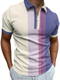 Printed Lapel Short Sleeve Pullover Casual
